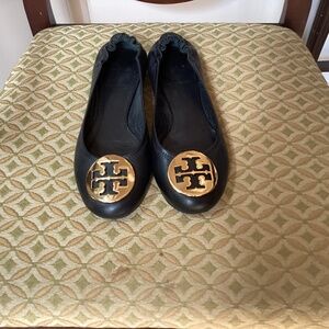 Tory Burch Black Ballet Flats, worn once